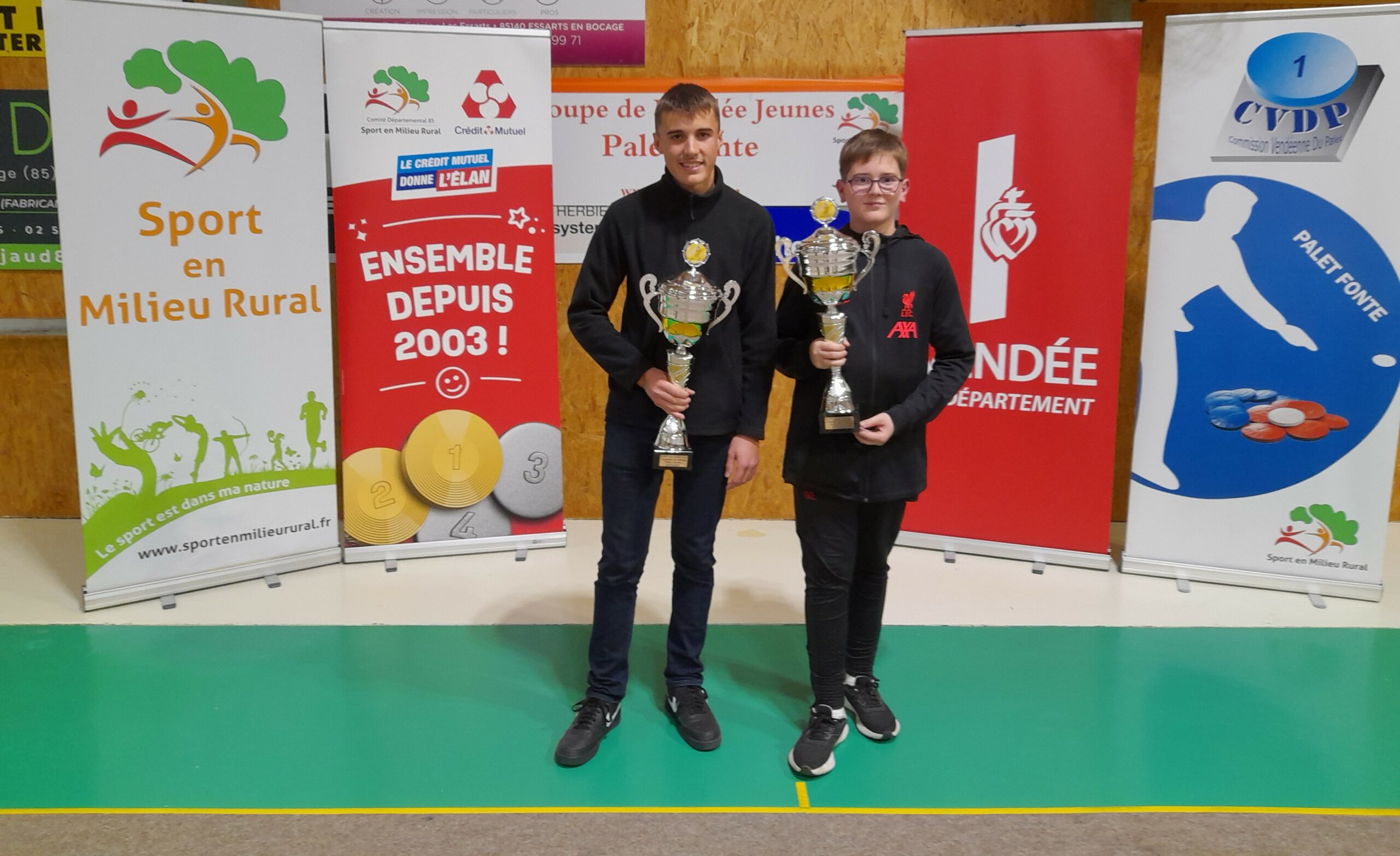Mathys JAUNATRE et Mewan NAUDON, vainqueurs de la 28ème Coupe de Vendée Jeunes Crédit Mutuel !